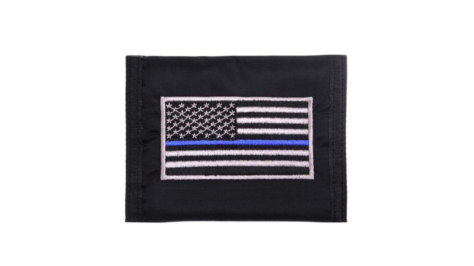 Rothco Thin Blue Line Flag Nylon Commando Wallet, 10649