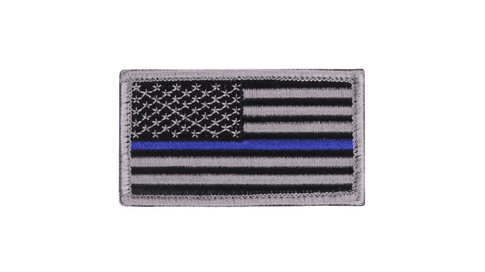 Rothco Thin Blue Line Police U.S. Flag Patch - Hook Back, Bulk Packaging, 17789-BulkPackaging