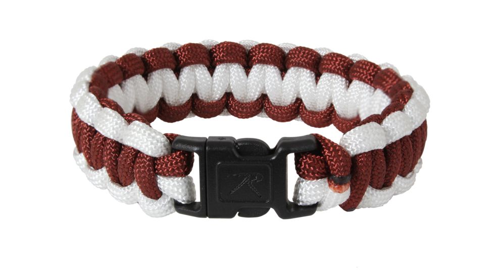 Rothco Two-Tone Paracord Bracelet, Maroon/White, 9, 942-MaroonWhite-9Inches