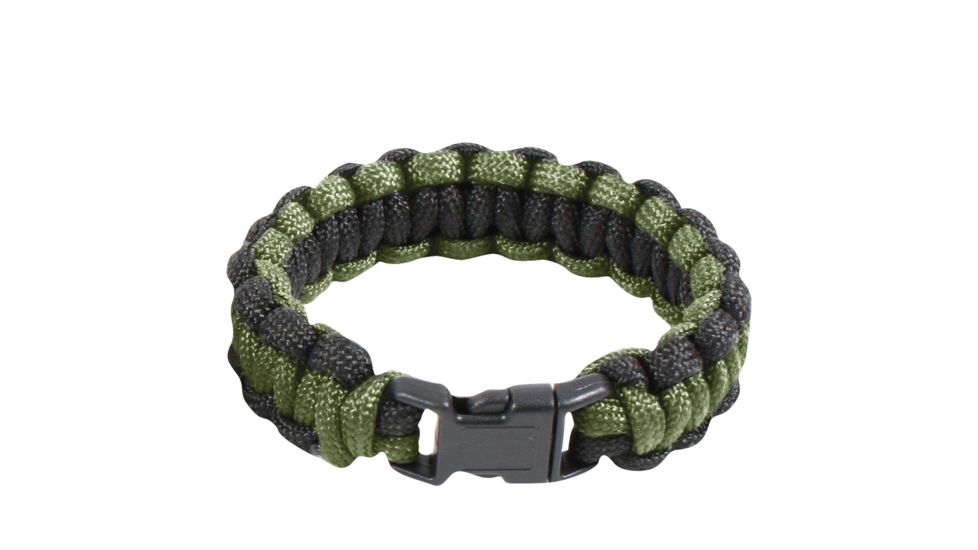 Rothco Two-Tone Paracord Bracelet, Olive Drab/Black, 7, 921-OliveDrabBlack-7Inches