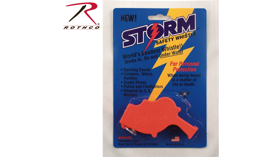 Rothco U.S. Navy storm All Weather Whistle 1831, Orange, 10359-Orange