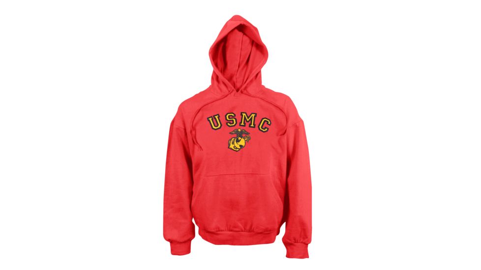 Rothco USMC Globe &amp; Anchor Pullover Hooded Sweatshirt, 2XL, 9223-2XL