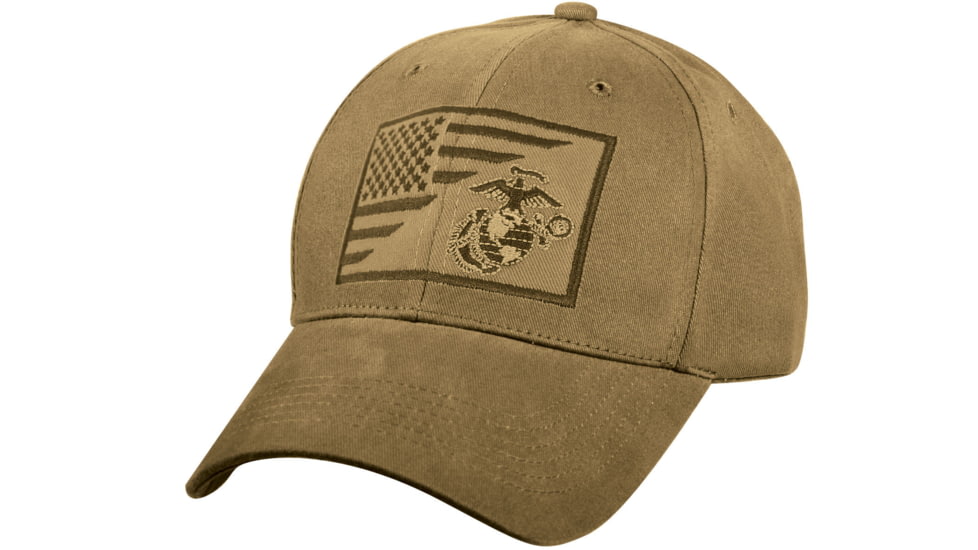 Rothco USMC Globe and Anchor Low Profile Cap, Coyote Brown, 7185