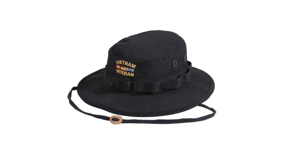 Rothco Vietnam Veteran Boonie Hat, Black, 7, 5938-Black-7
