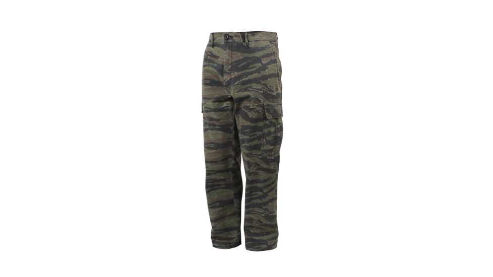 Rothco Vintage 6-Pocket Flat Front Fatigue Pants, Tiger Stripe Camo, 42, 4886-TigerStripeCamo-42
