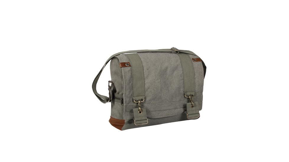 Rothco Vintage Canvas B-15 Pilot Messenger Bag, Olive Drab, 9110-OliveDrab