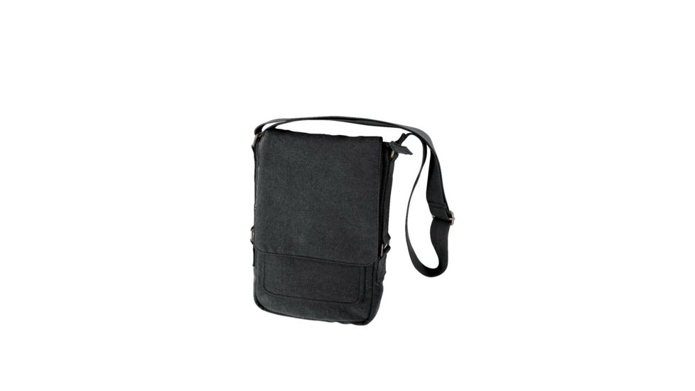 Rothco Vintage Canvas Military Tech Bag, Black, 5795-Black