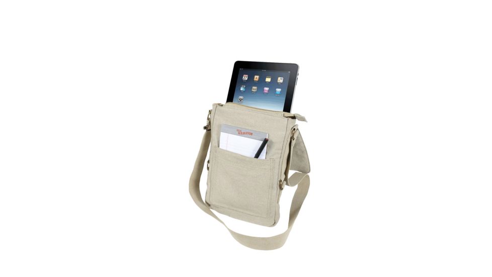 Rothco Vintage Canvas Military Tech Bag, Khaki, 5795-Khaki