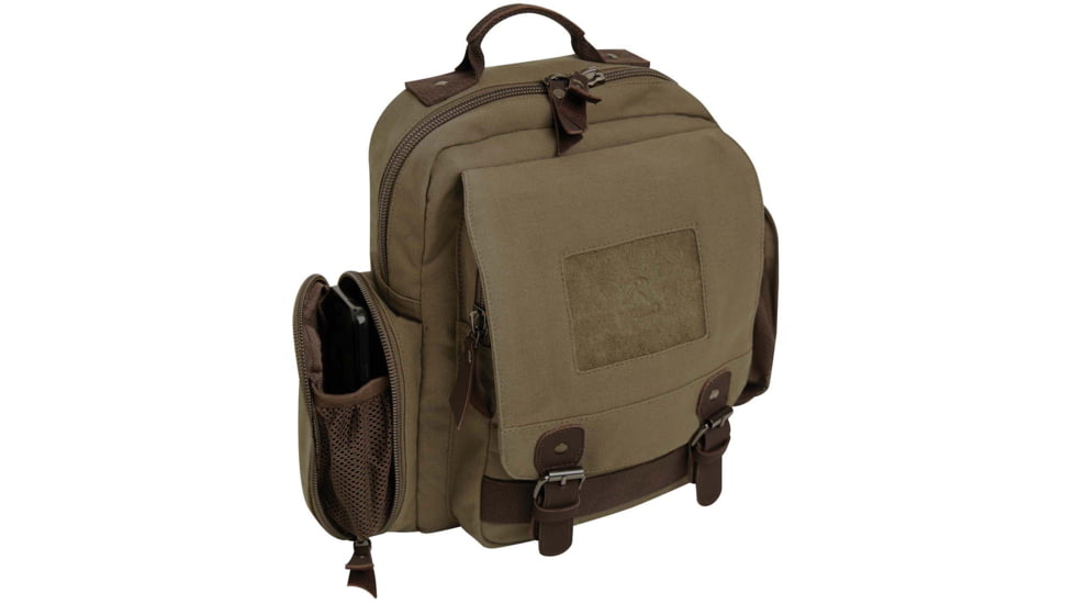 Rothco Vintage Canvas Sling Backpack, Vintage Olive Drab, 5968-VintageOliveDrab