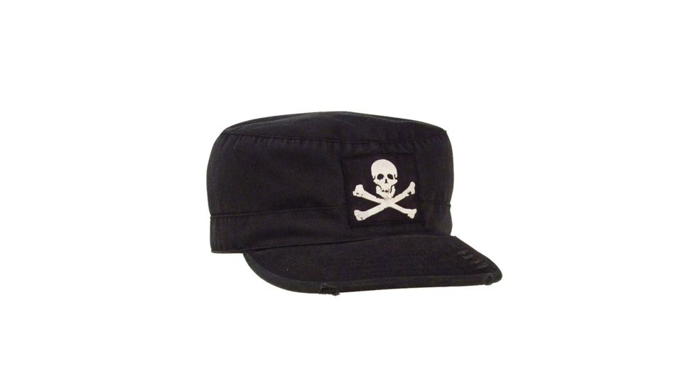 Rothco Vintage Military Fatigue Cap With Jolly Roger, XL, 4529-XL