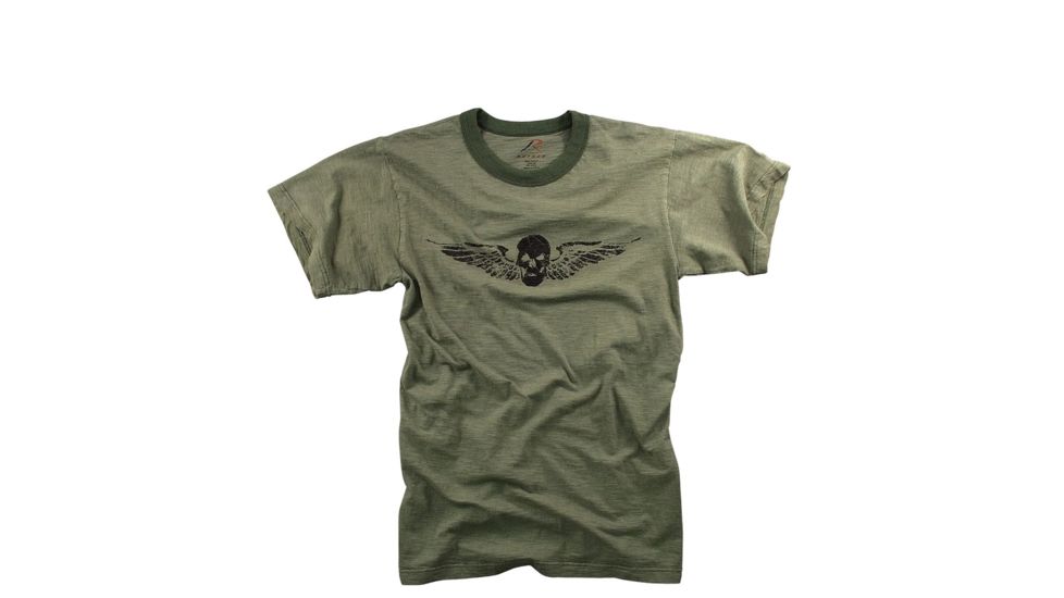 Rothco Vintage Skull &amp; Wing Slub T-Shirt, Small, 8173-S