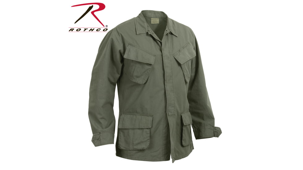 Rothco Vintage Vietnam Fatigue Shirt Rip-Stop 202, Olive Drab, 5XL, 44693-OliveDrab-5XL