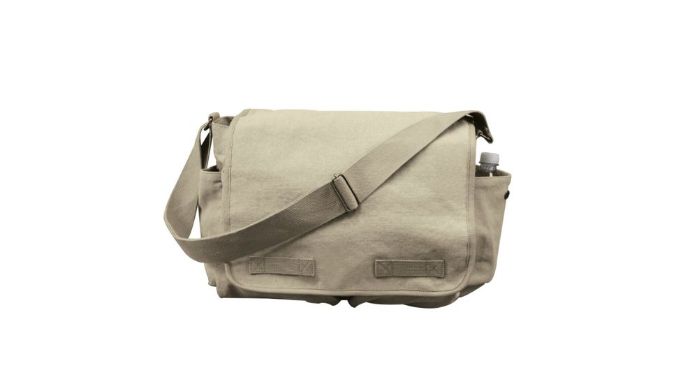 Rothco Vintage Washed Canvas Messenger Bag, Khaki, 9848-Khaki