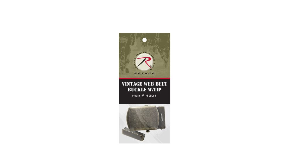 Rothco Vintage Web Belt Buckle &amp; Tip Pack, Brass, 4301-Brass