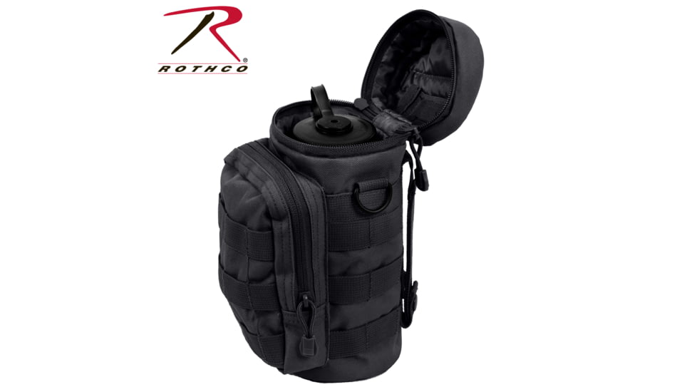 Rothco Water Bottle Survival Kit With MOLLE Compatible Pouch, Black, 5283-Black