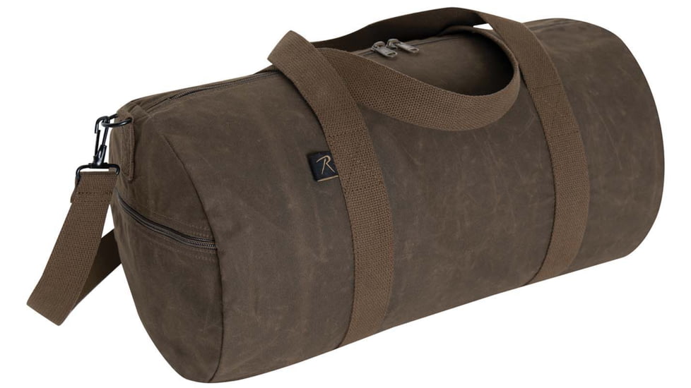 Rothco 19 Inch Waxed Canvas Shoulder Duffle Bag, Brown, 2416-Brown