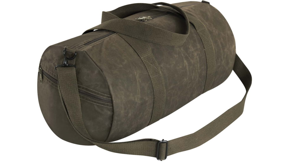 Rothco 19 Inch Waxed Canvas Shoulder Duffle Bag, Olive Drab, 2416-OliveDrab