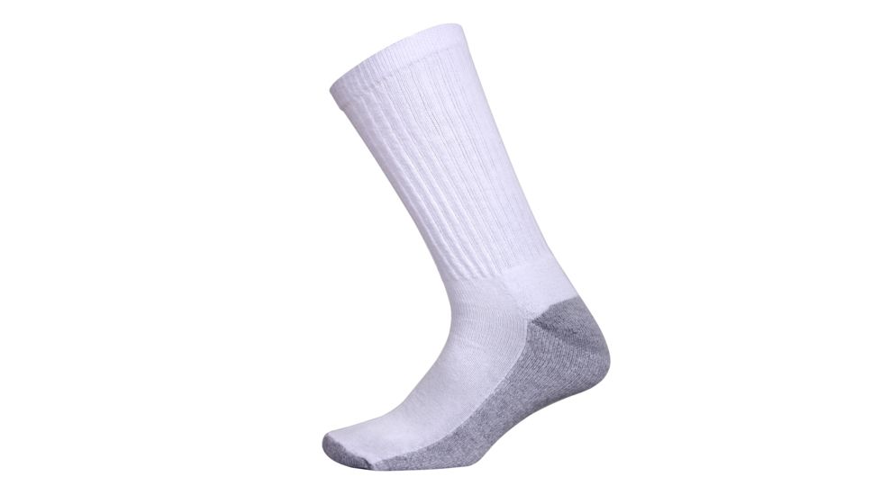 Rothco White Crew Socks With Cushion Sole, 6539