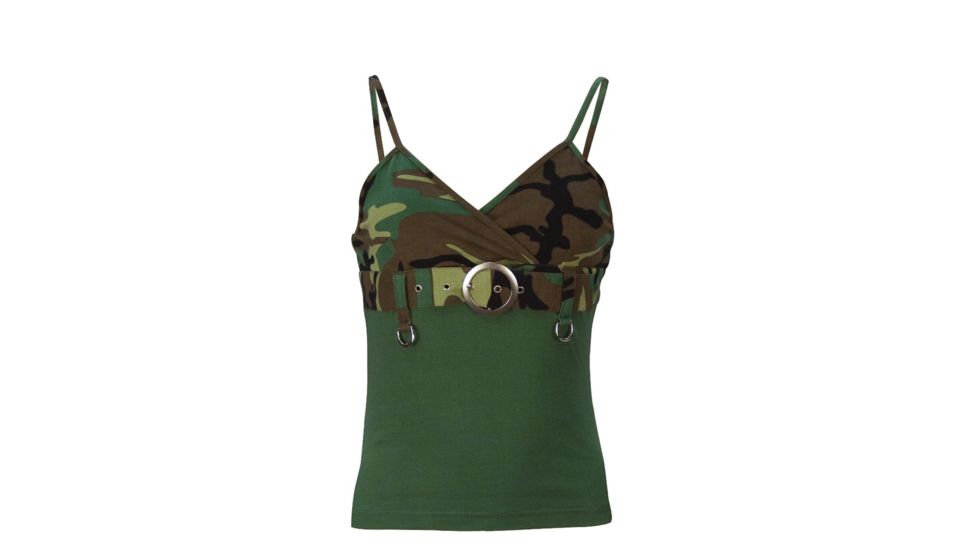 Rothco Womens 2-Tone Tank Top w/ Buckle, Woodland Camo, Extra Small, 8068-WoodlandCamo-XS