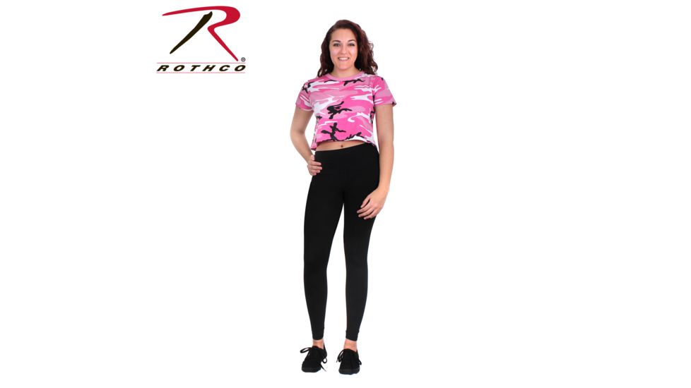Rothco Womens Camo Crop Top, Pink Camo, Extra Small, 1943-PinkCamo-XS