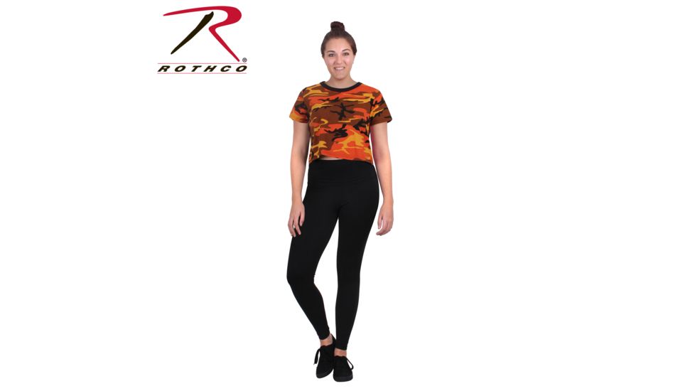 Rothco Womens Camo Crop Top, Savage Orange Camo, Extra Small, 1942-SavageOrangeCamo-XS