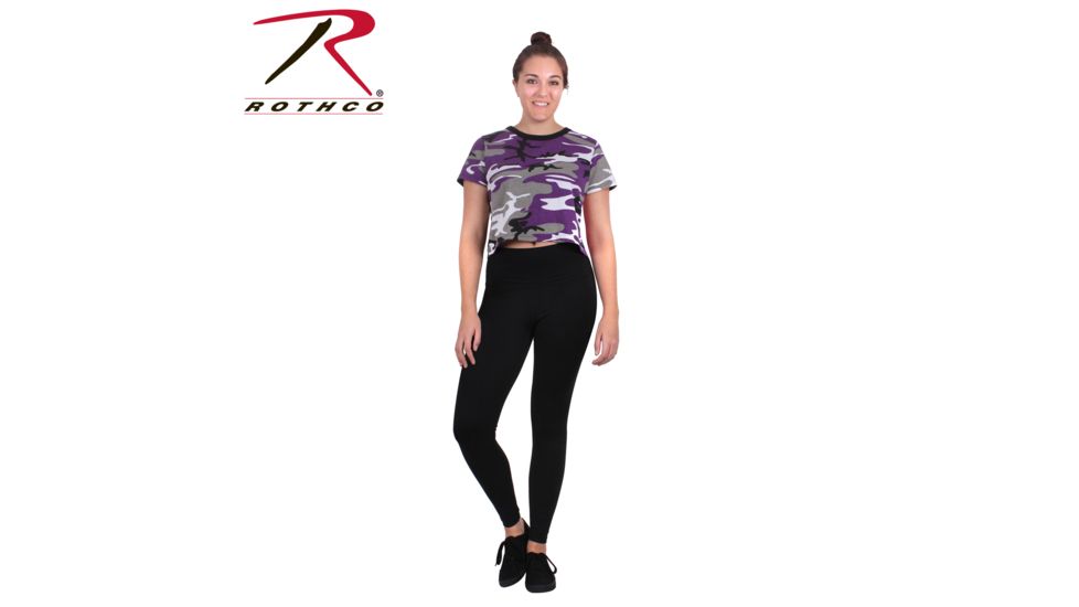 Rothco Womens Camo Crop Top, Ultra Violet Camo, L, 1941-UltraVioletCamo-L