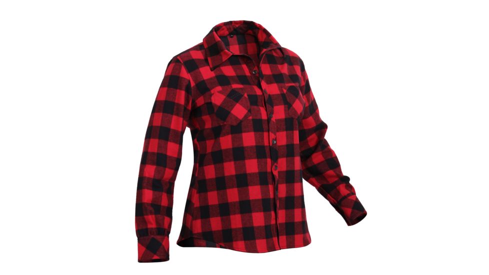 Rothco Womens Plaid Flannel Shirt, Red/Black, Extra Small, 55739-RedBlack-XS
