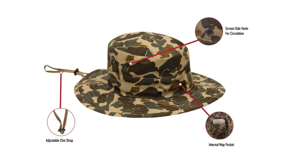 Rothco X Bear Archery Fred Bear Camo Adjustable Boonie Hat, Fred Bear Camo, One Size, 19052
