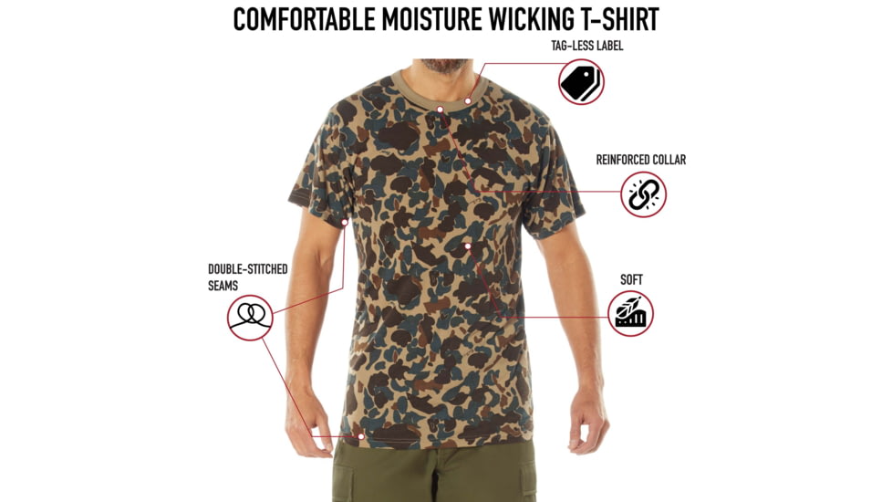 Rothco X Bear Archery Fred Camo Moisture Wicking T-Shirt, Camo, Large, 613902036055