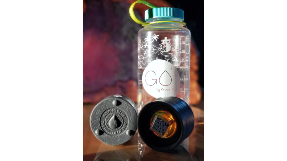 Roving Blue GO3 Water Bottle Pod, Grey, 2.625 x 2.625 x 1.875 in, GO3