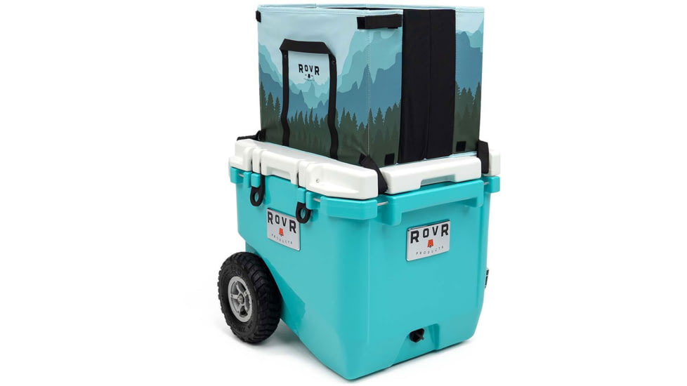 RovR Products RollR 45 Cooler w/ Wagon Bin, Glacier, 45 Quart, 45GROLLRWB