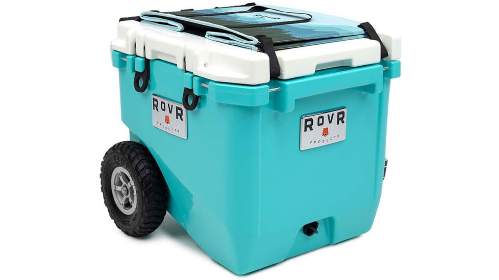 RovR Products RollR 45 Cooler w/ Wagon Bin, Glacier, 45 Quart, 45GROLLRWB