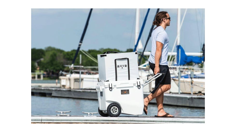 RovR Products RollR 80 Cooler w/ Wagon Bin, Powder, 852490007782