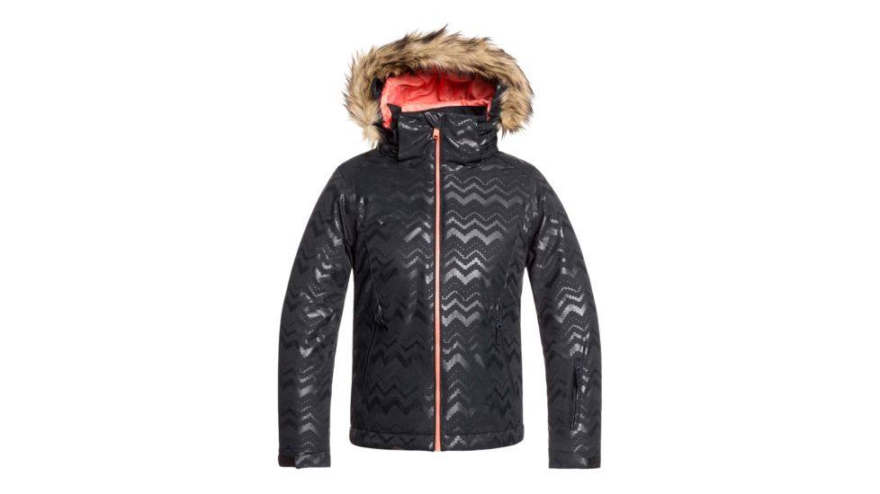Roxy American Pie Solid Jacket - Girls, 8, True Black Aztec Spirit Emboss, Small, ERGTJ03085-KVA1-8/S