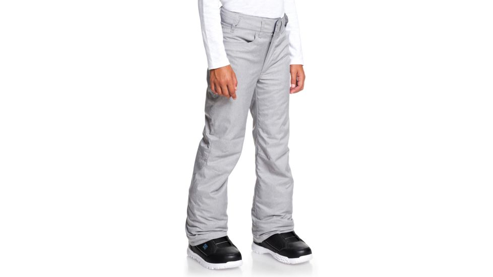 Roxy Backyard Pants - Girls, 12, Heather Grey, Large, ERGTP03021-SJEH-12/L