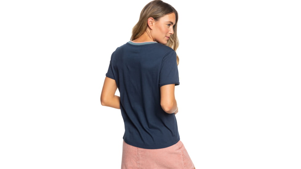 Roxy Broken Lines T-Shirt - Womens, Mood Indigo, Small, ERJZT04697-BSP0-S