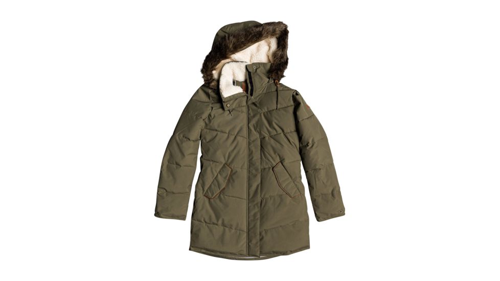 Roxy Ellie Hooded Jacket - Womens, Ivy Green, Small, ERJJK03289-CRB0-S
