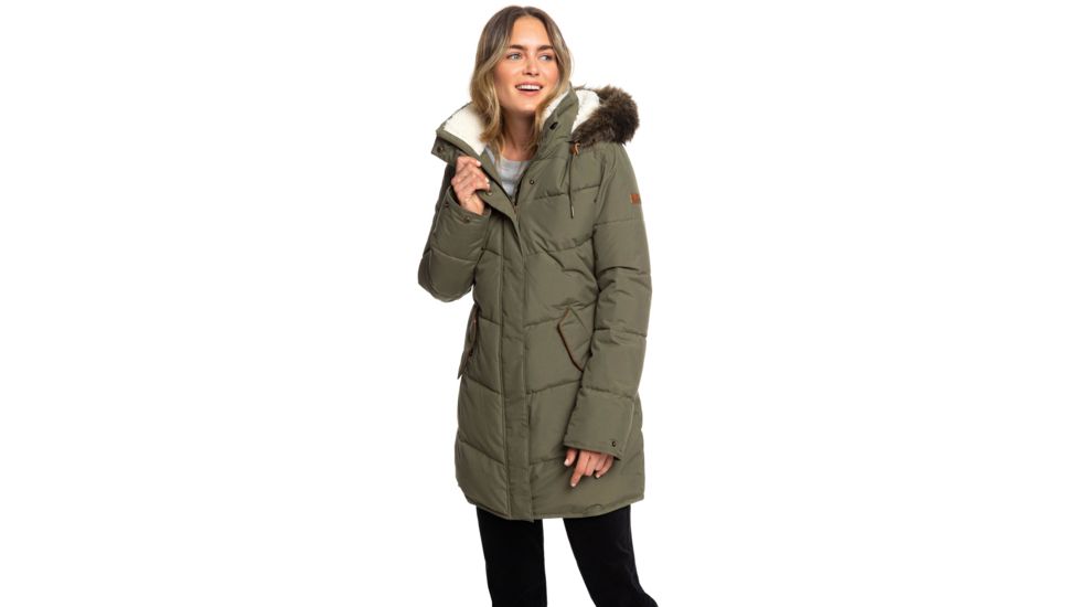 Roxy Ellie Hooded Jacket - Womens, Ivy Green, Small, ERJJK03289-CRB0-S