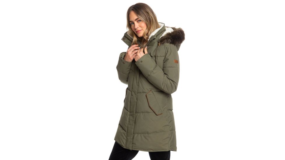 Roxy Ellie Hooded Jacket - Womens, Ivy Green, Small, ERJJK03289-CRB0-S