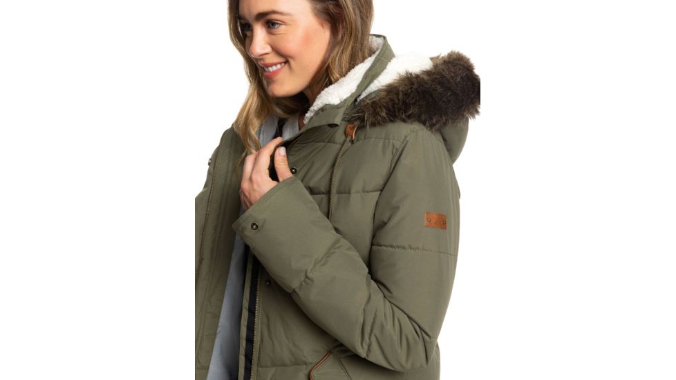 Roxy Ellie Hooded Jacket - Womens, Ivy Green, Small, ERJJK03289-CRB0-S