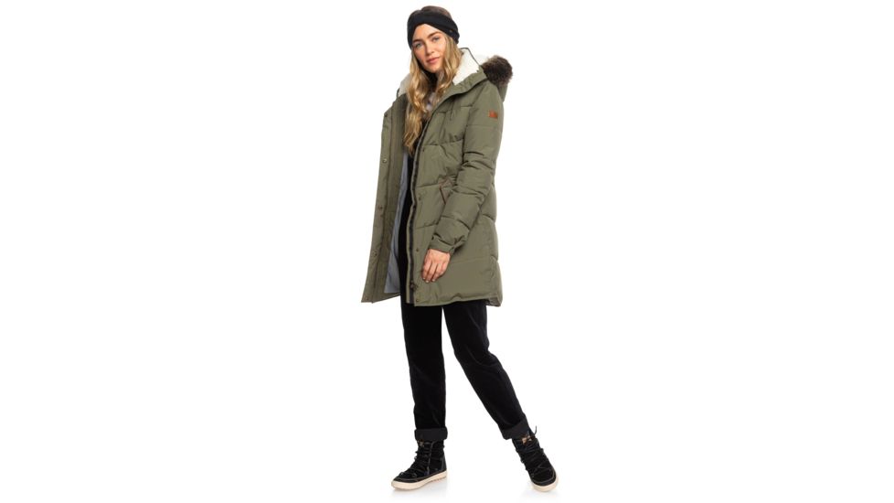 Roxy Ellie Hooded Jacket - Womens, Ivy Green, Small, ERJJK03289-CRB0-S