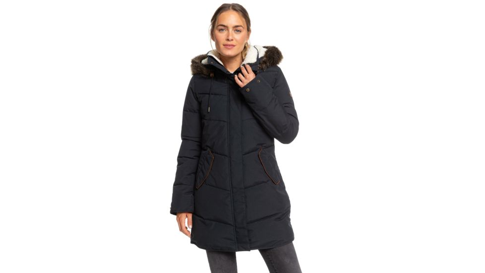 Roxy Ellie Hooded Jacket - Womens, True Black, Large, ERJJK03289-KVJ0-L