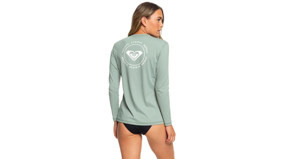 Roxy Enjoy Waves Long Sleeve Lycra Rashguard - Womens, Lily Pad, Large, ERJWR03255-GJN0-L