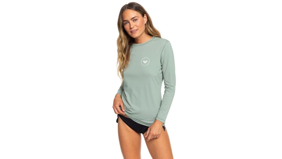 Roxy Enjoy Waves Long Sleeve Lycra Rashguard - Womens, Lily Pad, Large, ERJWR03255-GJN0-L