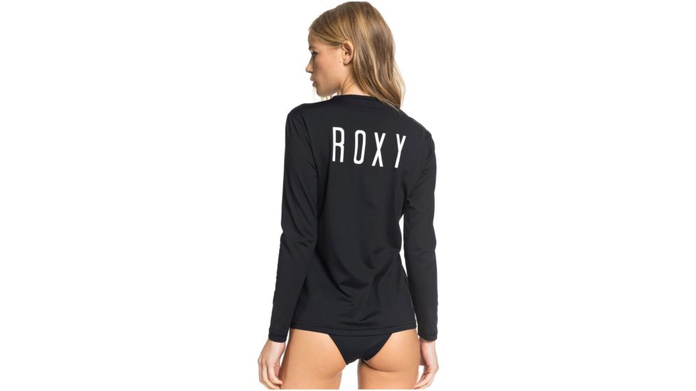 Roxy Enjoy Waves Long Sleeve UPF 50 Rashguard - Womens, Anthracite, Medium, ERJWR03368-KVJ0-M