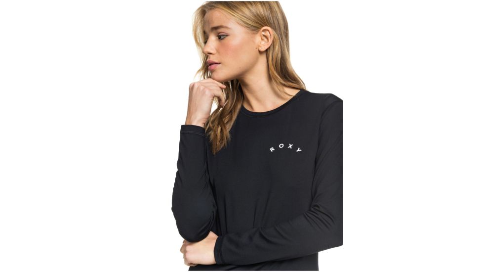 Roxy Enjoy Waves Long Sleeve UPF 50 Rashguard - Womens, Anthracite, Medium, ERJWR03368-KVJ0-M
