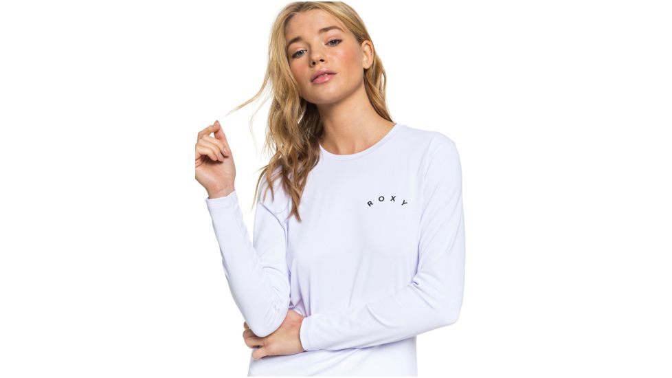 Roxy Enjoy Waves Long Sleeve UPF 50 Rashguard - Womens, Bright White, Medium, ERJWR03368-WBB0-M