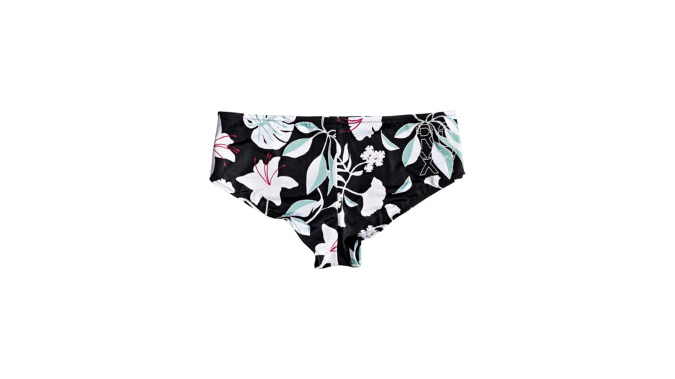Roxy Fitness Shorty Bikini Bottoms - Womens, True Black Story Of, Medium, ERJX403915-XKKW-M