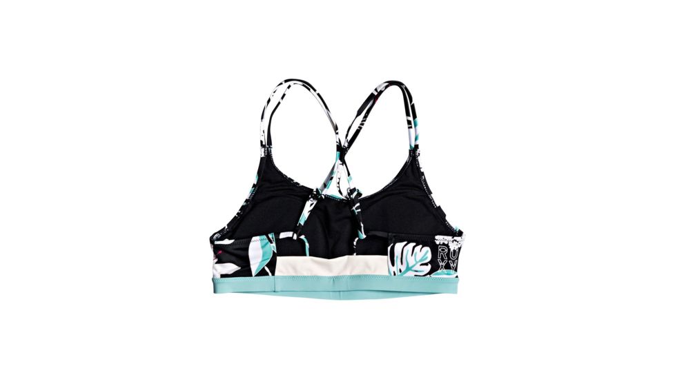 Roxy Fitness Sports Bra Bikini Top - Women's, True Black Story Of, Medium, ERJX304123-XKKW-M