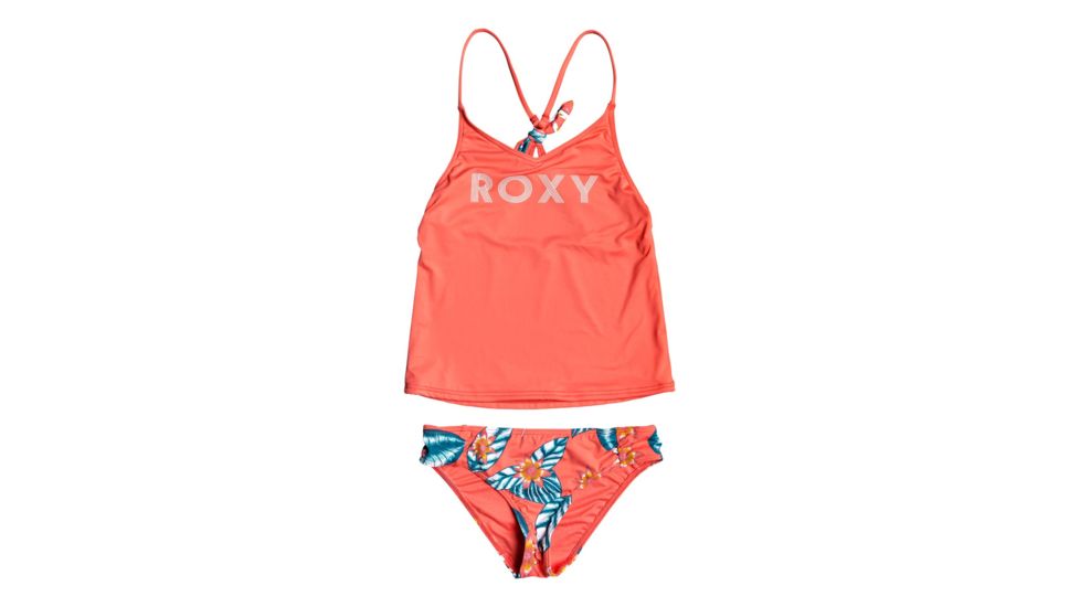 Roxy Floral Time Tankini Set Swimwear - Girls, Dubarry S Leafy, 10, ERGX203246-MKJ8-10